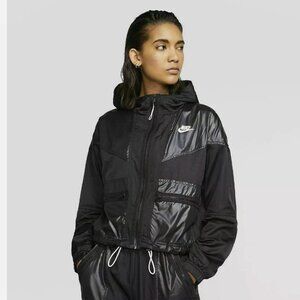 Nike Sportswear Windrunner Cargo Jacket Black Solid Women's MEDIUM